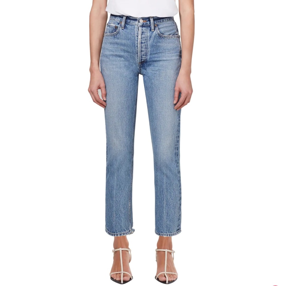 COPY - AGOLDE Denim - Riley Crop High-Rise Jean in Emulsion Size 28